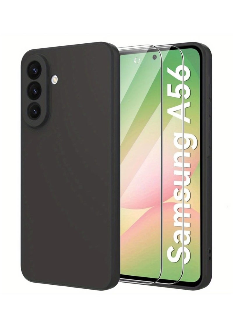 ACLIX Samsung galaxy A56 Case Cover Liquid Silicone Case With 2-Pack Screen Protector Silky-Soft Touch Full-Body Protective Phone Case for Samsung A56 6.7-inch  - Image 2