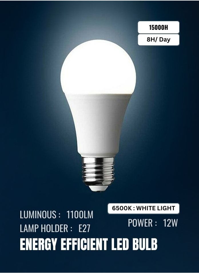 Max 10 Pcs GLS Lights Bayonet Cap BC, 12watt 1100LM Bulbs, 6500K Cool White, A60 E27 B22 Energy Saving Not Dimmable Globe Lamps For Bedroom Downlight Table Lamp Chandelier Hallway Ceiling Lamp etc.  - Image 2