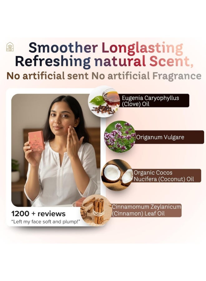 KAVERI Manjistha Natural Handmade Soap Bar (Pack Of 2)– Ayurvedic Cold-Processed Face & Body Bar with Manjistha Root Extract & Essential Oils, 110 g | Radiance, Balance, Vegan Skincare - Image 5