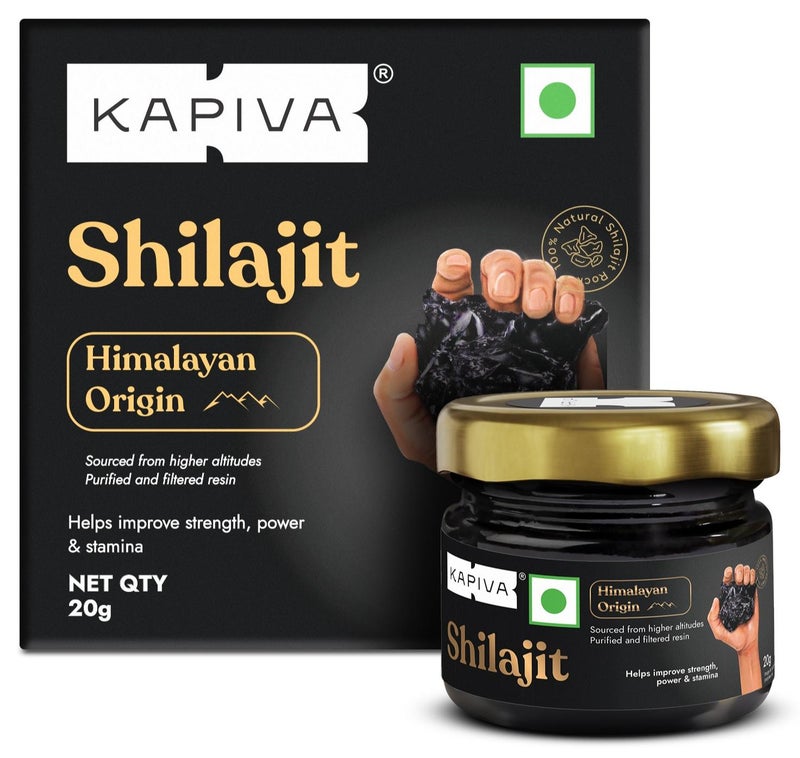 كابيفا شيلاجيت الهيمالايا الأصلي/راتنج شيلاجيت 20 جرام | 250 ملغ/جرعة | للطاقة والتحمل والحيوية | 80 حصة | 100% أيورفيدا - Image 1