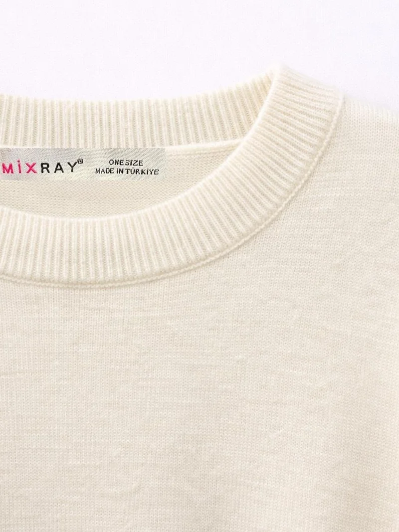 ميكسراي MIXRAY Oversized Ribbed Knit Sweater