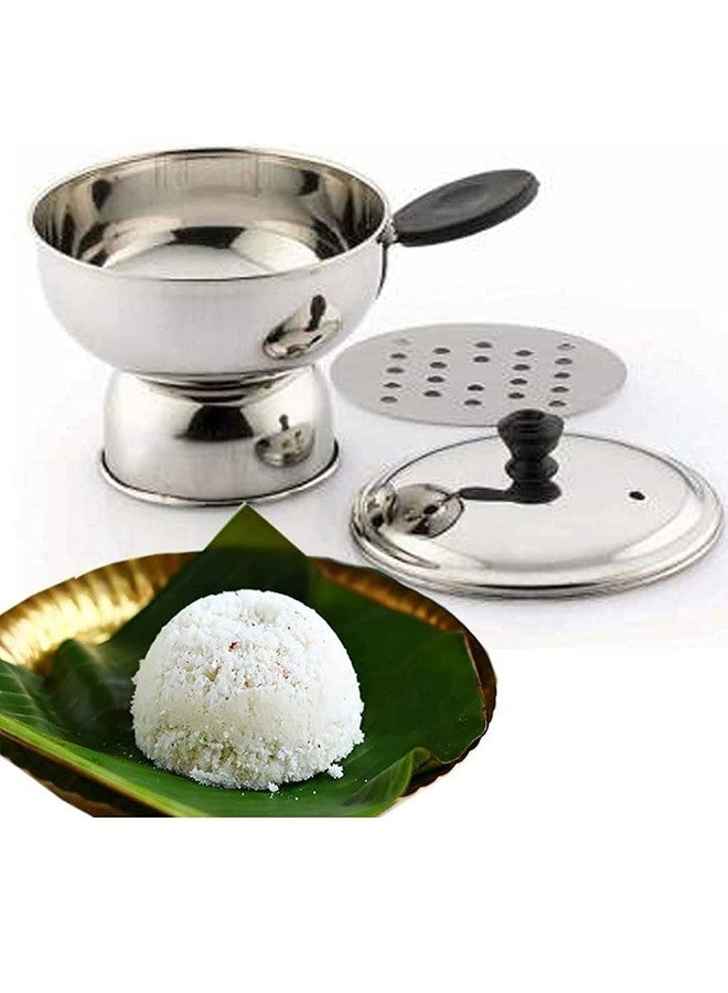Auraaq Stainless Steel Chiratta Puttu Chirattaputtu Maker with Lid with Pressure Cooker Use | Made in India | Silver Colour - Image 2