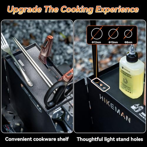 HIKEMAN HIKEAMN Camping Stove Windscreen - Outdoor Folding Gas Stove Windshield,Camping Wind Blocker,Cooker WindScreen with a Storage Bag for Camping,Hiking,Picnic,Cooking (Black) - Image 4