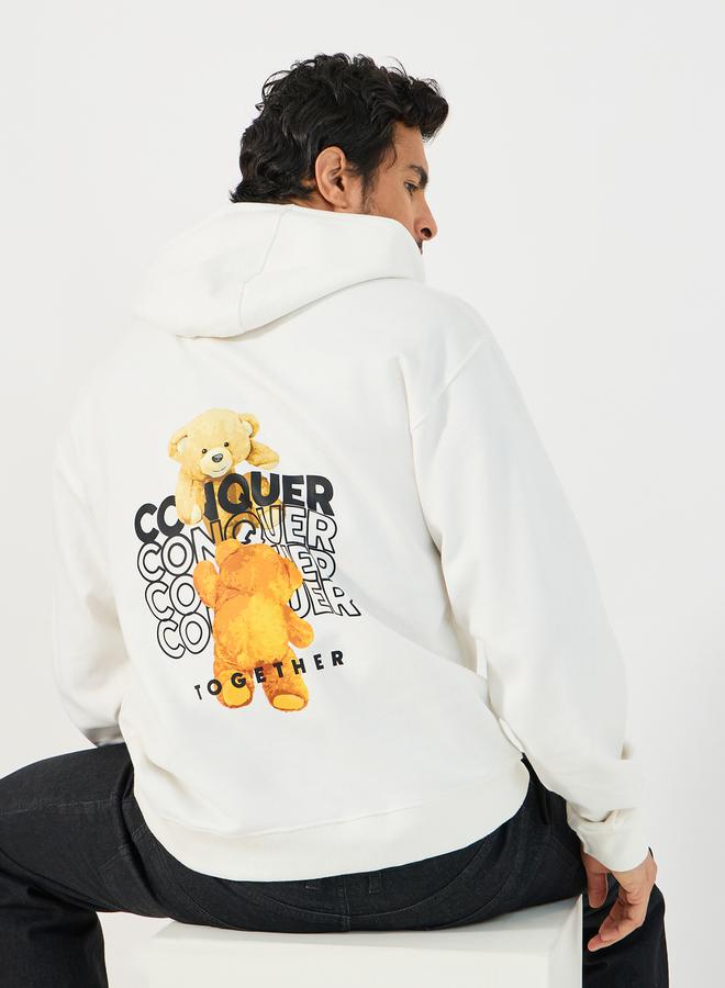 Styli Teddy Graphic Print Relaxed Fit Hoodie - Image 1