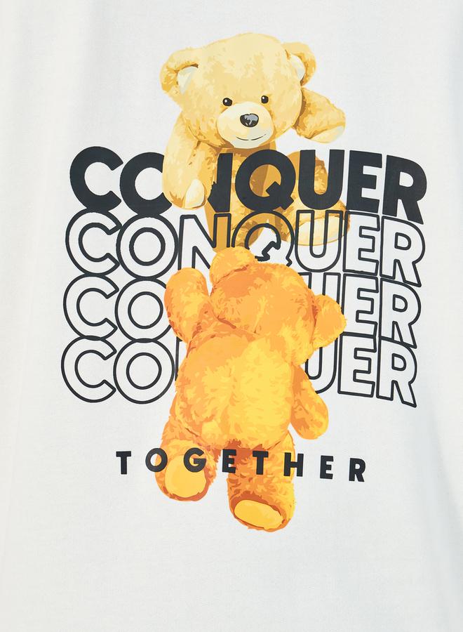 Styli Teddy Graphic Print Relaxed Fit Hoodie - Image 4