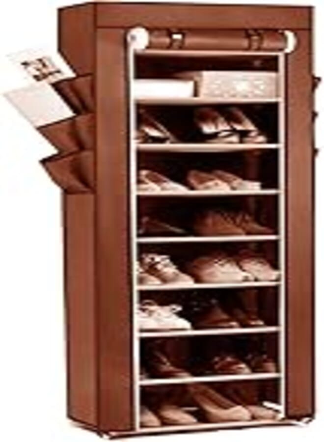 Pindia shoe cabinet 10 layer shoe rack organizer - brown