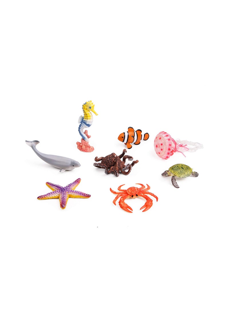 SOLARAE Animal Figures, Realistic Ocean Toy Playset for Kids Cake Toppers Decoration Realistic Plastic Zoo Play Set Small Toys opper Party Favors (8pcs) - Image 2