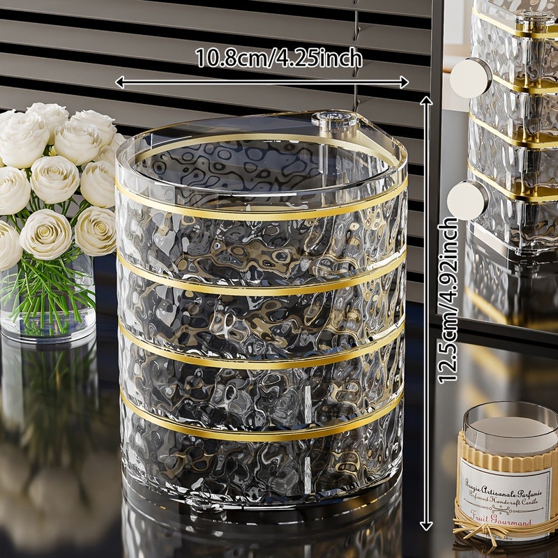 Rotating Jewelry Box with Headband, Earrings, Necklace & Hair Accessories Organizer - Image 3