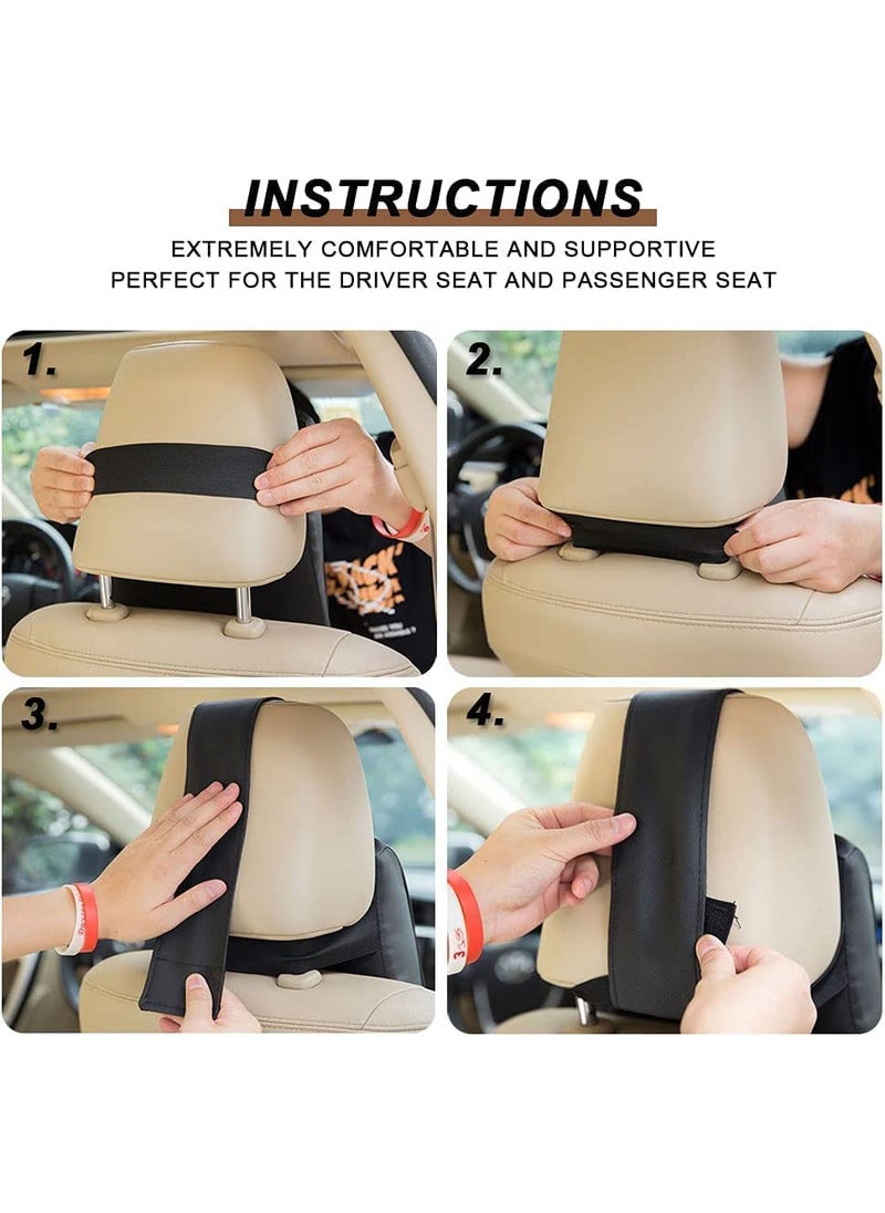 Luteti Luteti Headrest Neck Rest Cushion Ergonomic Car Neck Pillow Memory Foam Neck Support for NeckBack Pain Relief Black Pack of 1  - Image 4
