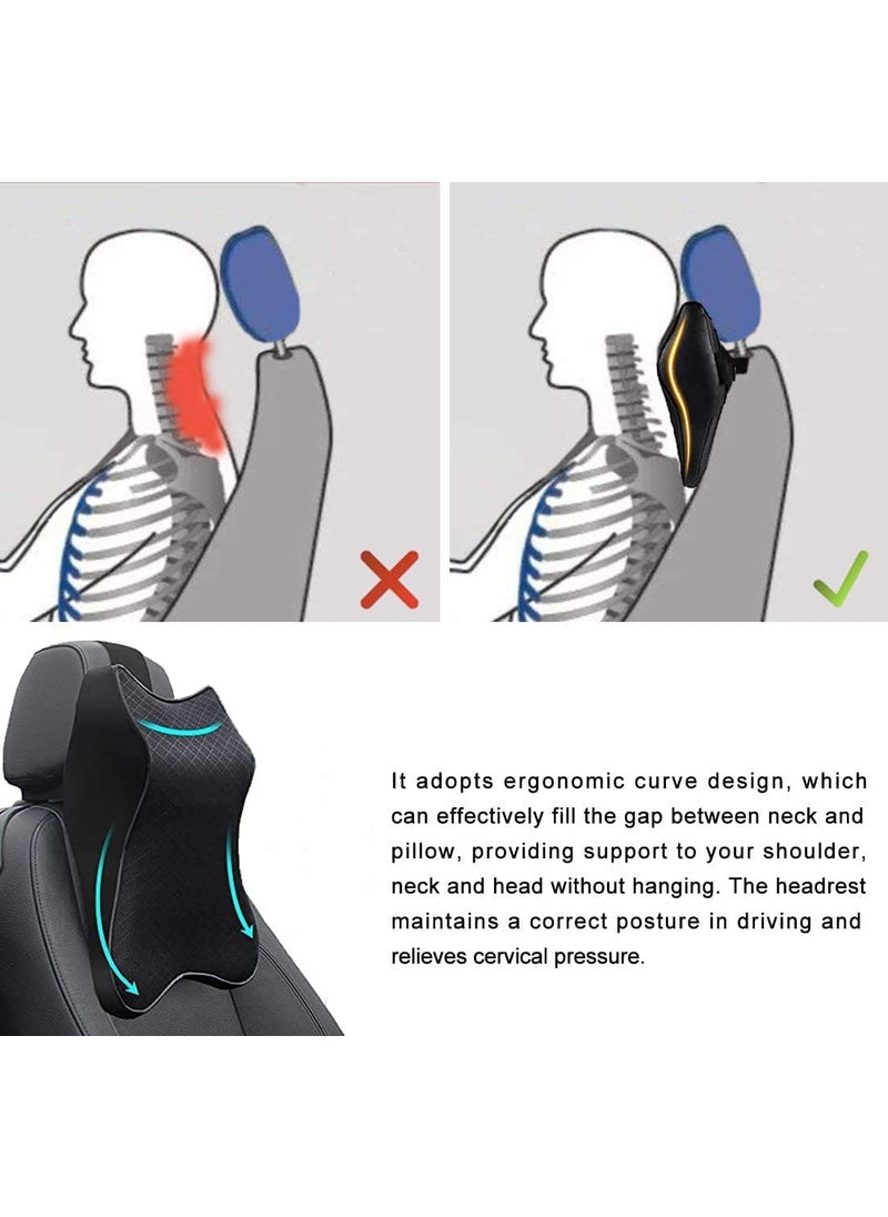 Luteti Luteti Headrest Neck Rest Cushion Ergonomic Car Neck Pillow Memory Foam Neck Support for NeckBack Pain Relief Black Pack of 1  - Image 2