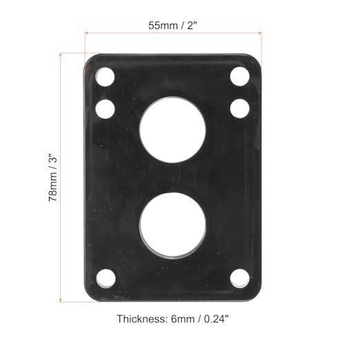 PATIKIL 1/4" Skateboard Riser Pads, 2 Pack PU 3x2 Skateboard Riser Pads Angled Wedge Shock Pads for Skateboard Truck, Black - Image 2