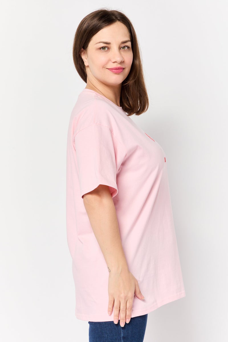 Minions Women Crew Neck Short Sleeve Graphic Print T-Shirt, Pink - Image 2