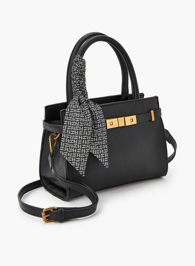 Flora Bella By Shoexpress Solid Tote Bag with Scarf Accent and Double Handle