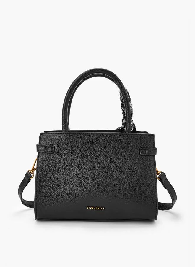 Flora Bella By Shoexpress Solid Tote Bag with Scarf Accent and Double Handle
