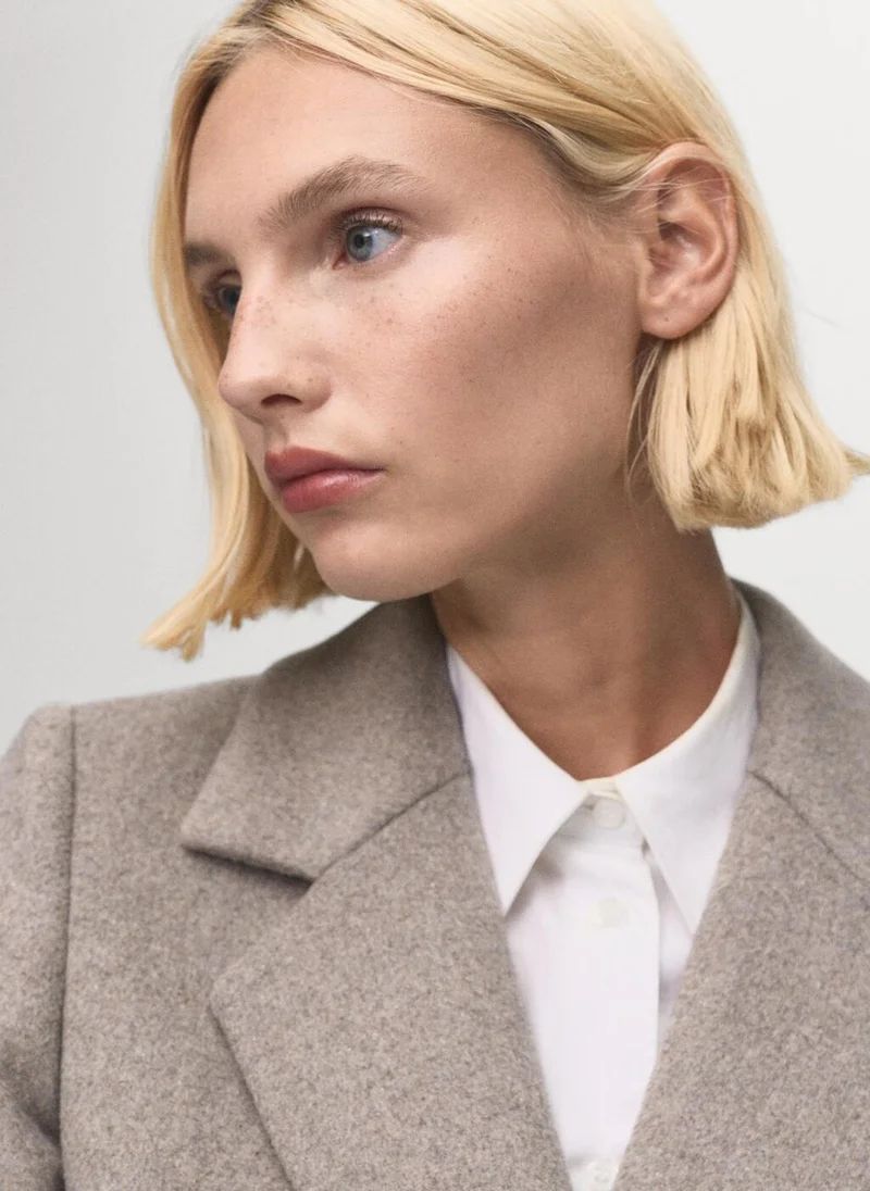 MANGO Double-breasted wool coat