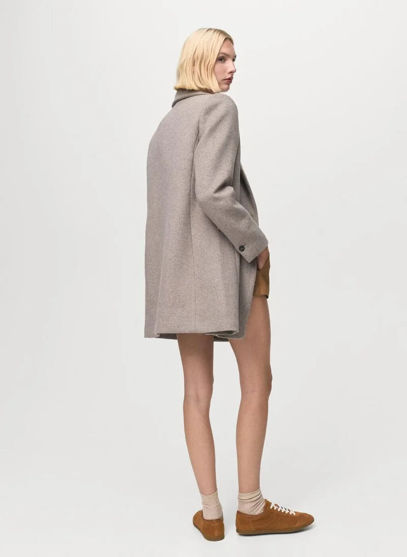 MANGO Double-breasted wool coat