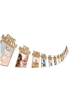 Brain Giggles Brain Giggles 1-12 Month Photo Banner for 1st Birthday Decorations - 1st Birthday Photo Banner  - Image 1