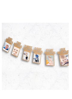 Brain Giggles Brain Giggles 1-12 Month Photo Banner for 1st Birthday Decorations - 1st Birthday Photo Banner  - Image 2