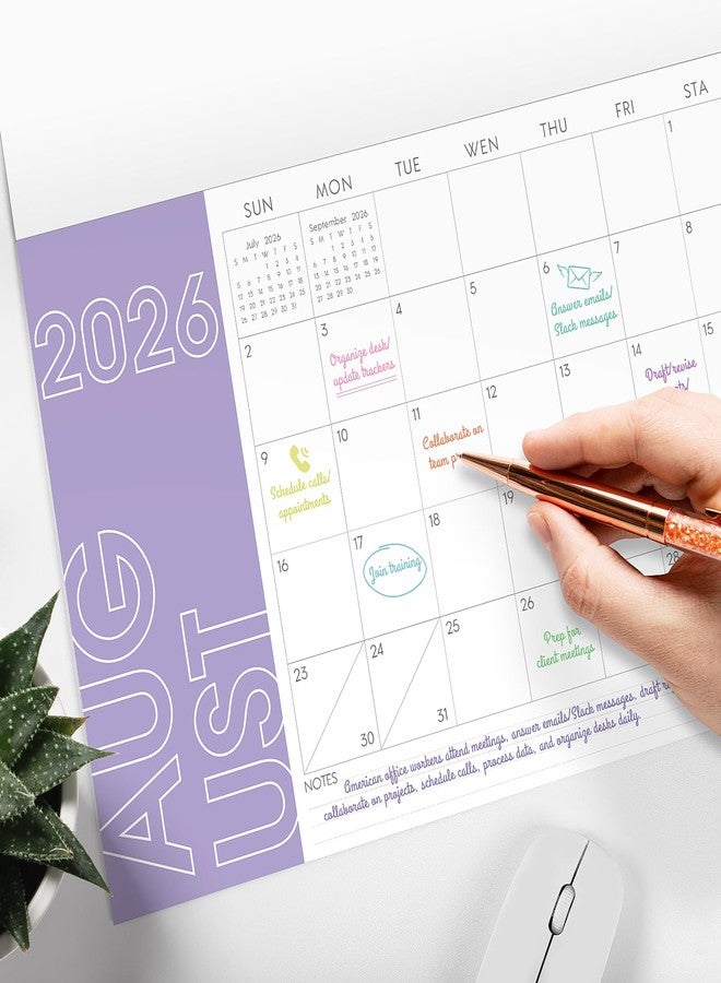 كونفينيت تقويم مكتبي كبير من كونفينيت 2026-2027، تقويم مكتبي لمدة 24 شهرًا 2026-11 بوصة × 17 بوصة - يمتد من يناير 2026 حتى ديسمبر 2027، تقويم مكتبي لعام 2026 للمدرسة والمنزل والمكتب، موراندي - Image 5
