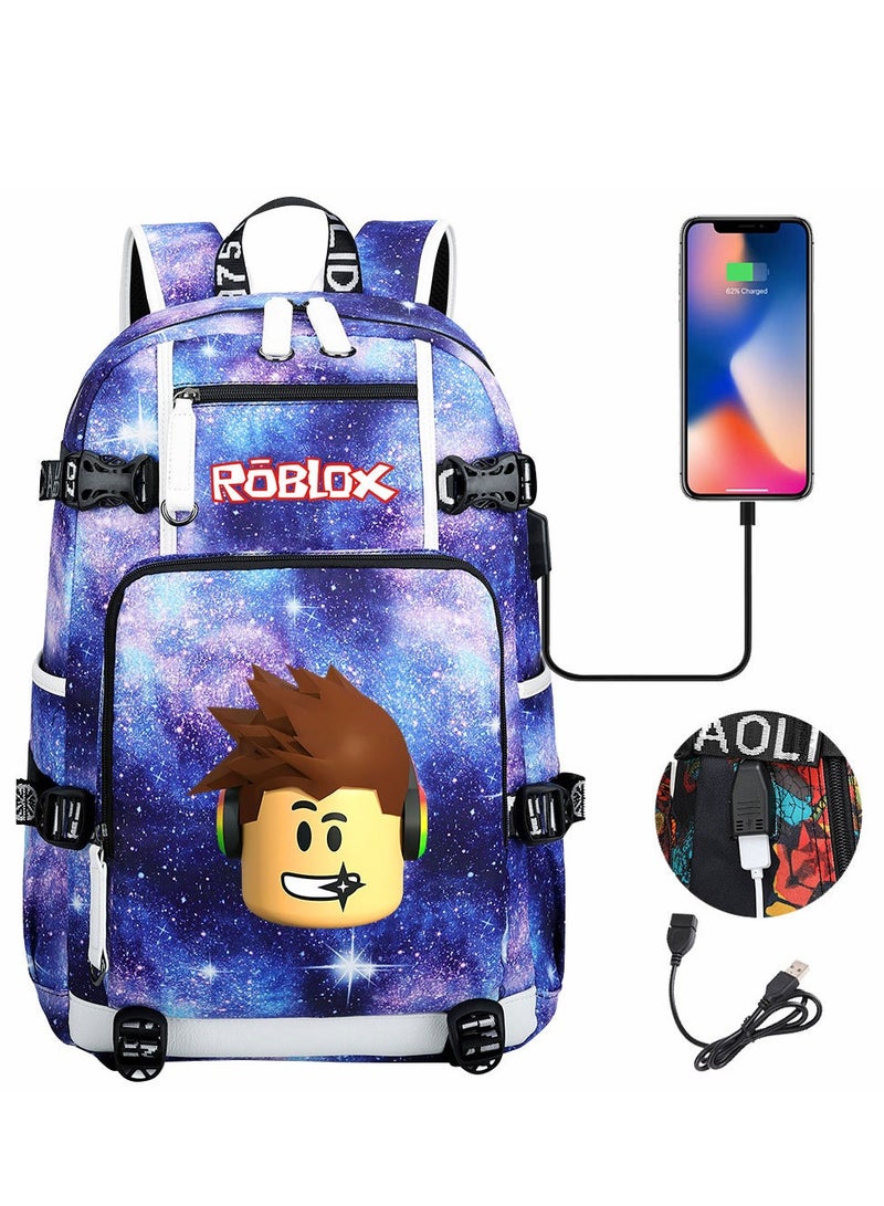 Roblox USB Headset Teen Casual Travel Backpack