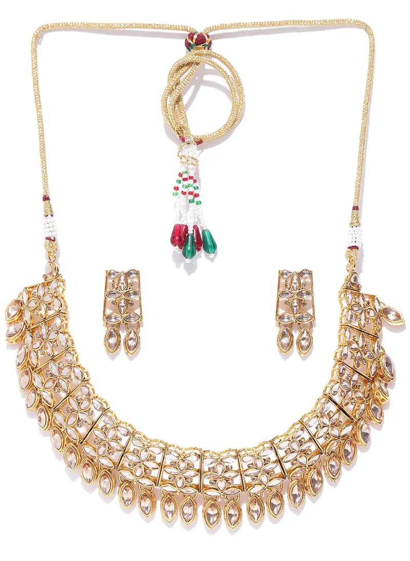 Priyaasi Handcrafted Kundan Stone-Studded Jewellery Set