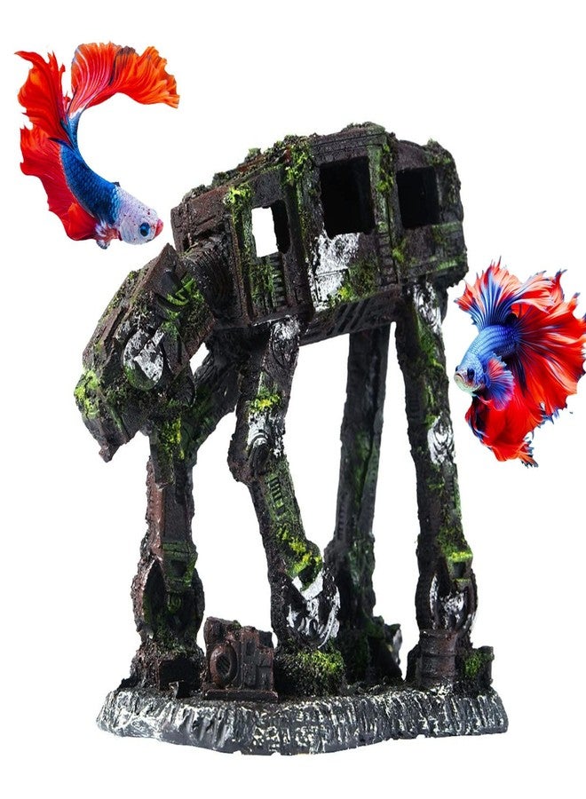 Saim Fish Tank Decorations Aquarium Accessories, Robot Dog Aquarium Decorations Cool Walking Land Tank Aquarium Ornament, Betta Goldfish Hideouts Cave Backgrounds - Image 1
