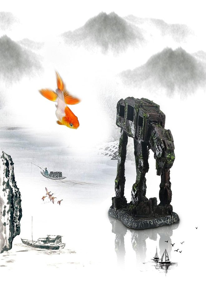 Saim Fish Tank Decorations Aquarium Accessories, Robot Dog Aquarium Decorations Cool Walking Land Tank Aquarium Ornament, Betta Goldfish Hideouts Cave Backgrounds - Image 4