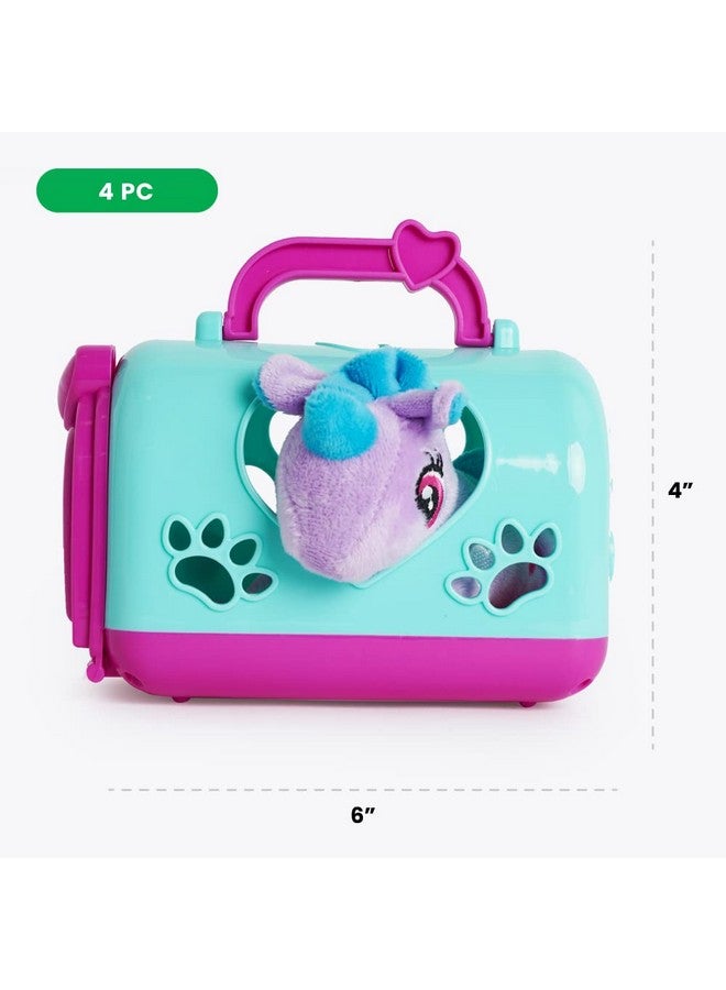 BOLEY Boley Unicorn Plushie Set - 4 Pc Plush Toy Kit with Purple Unicorn Stuffed Animal, Portable Light Blue Play Cage, Pink Brush and Comb - Soft, Cuddly Toy for Kids, Ages 3+ - Image 5