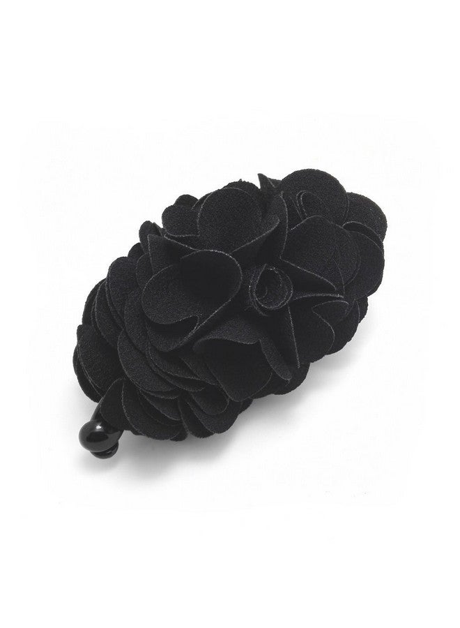 Meilliwish Flowers Rose Hair Clip Ponytail Holder 1 PCS(H41)(Black) - Image 1