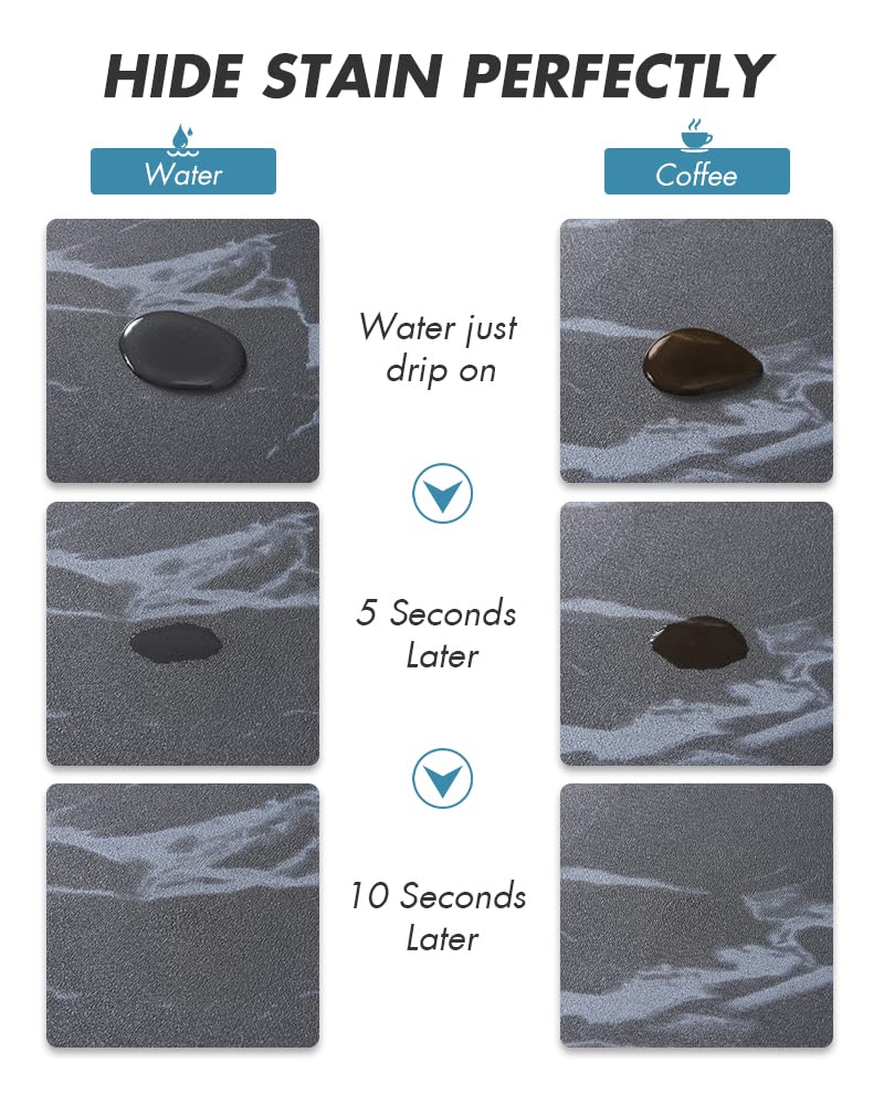 AMOAMI-Coffee Mat Hide Stain Rubber Backed Absorbent Dish Drying Mat for Kitchen Counter-Coffee Bar Accessories Fit Under Maker Machine Pot Espresso Machine Dish Rack - Image 2