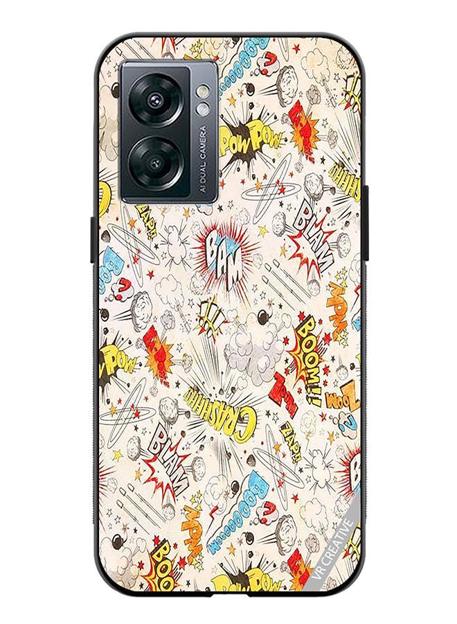 VR CREATIVE Protective Case Cover For OnePlus Nord N300 Comic Book Sticker Design Multicolour - Image 1