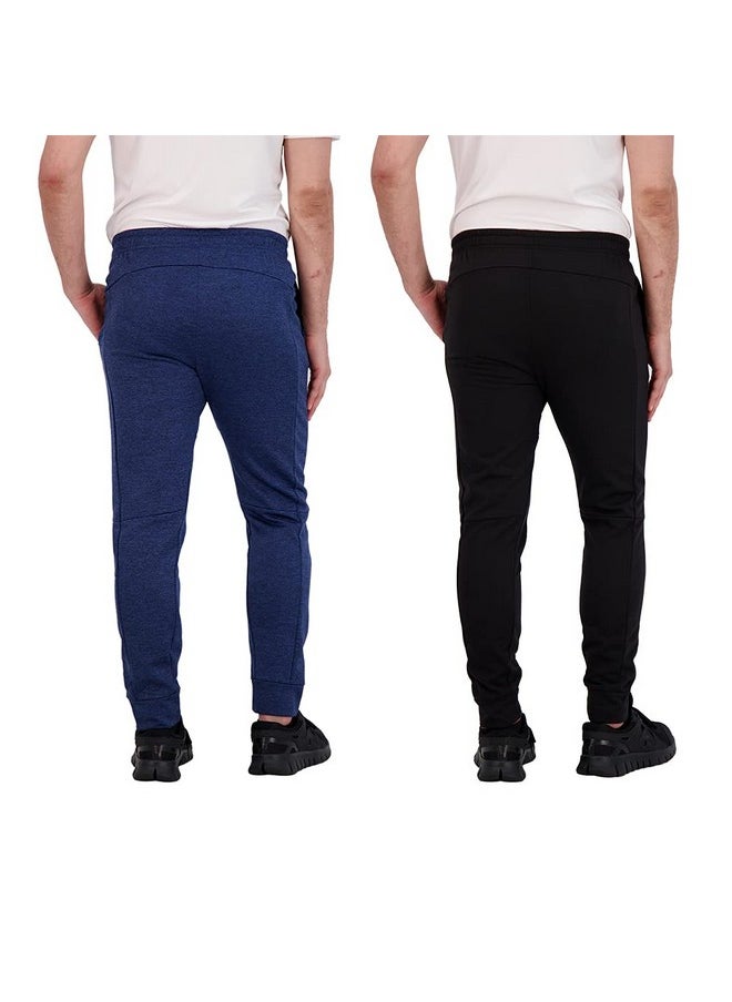 Mens Jogger Pants 2 Pack Tech Fleece Sweatpants Lightweight Running Pant For Men (As1 Alpha M Regular Regular Blackeclipse)