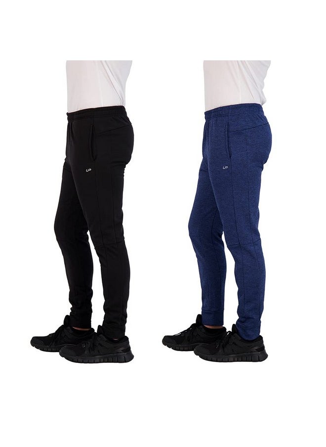Mens Jogger Pants 2 Pack Tech Fleece Sweatpants Lightweight Running Pant For Men (As1 Alpha M Regular Regular Blackeclipse)