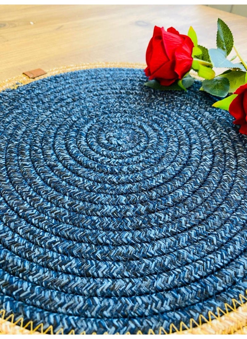 BDZ Deri BDZ Leather Wicker Jute Presentation Plate Mat American Service  - Image 4