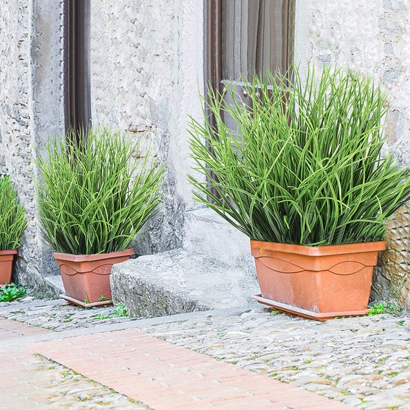 DVGUN Artificial 4 Count Pack of 4 - Artificial Plastic Outdoor UV Resistant Faux Garden Resistant Wheat Grass Greenery for House Plants Bushes Shrubs Indoor Decor - Image 5