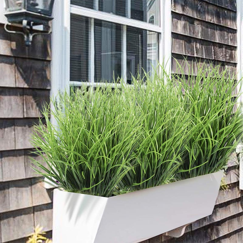 DVGUN Artificial 4 Count Pack of 4 - Artificial Plastic Outdoor UV Resistant Faux Garden Resistant Wheat Grass Greenery for House Plants Bushes Shrubs Indoor Decor - Image 2