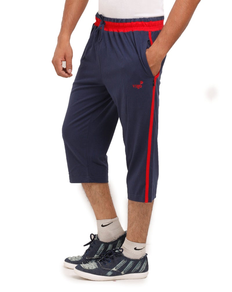 VEGO Mens Cotton Three by Fourth, 3/4, Capri, Three Quarter Ink Blue Regular - Image 5