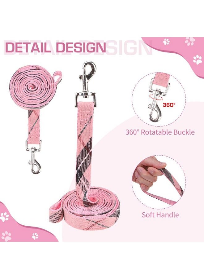 KOOLTAIL Small Dog Harness and Lead Set, Soft Mesh Plaid Puppy Harness with Safety Buckle, Adjustable & Comfortable Padded Reflective Vest for Puppies and Small Breeds Dogs Walking,Pink,X-Small - Image 4