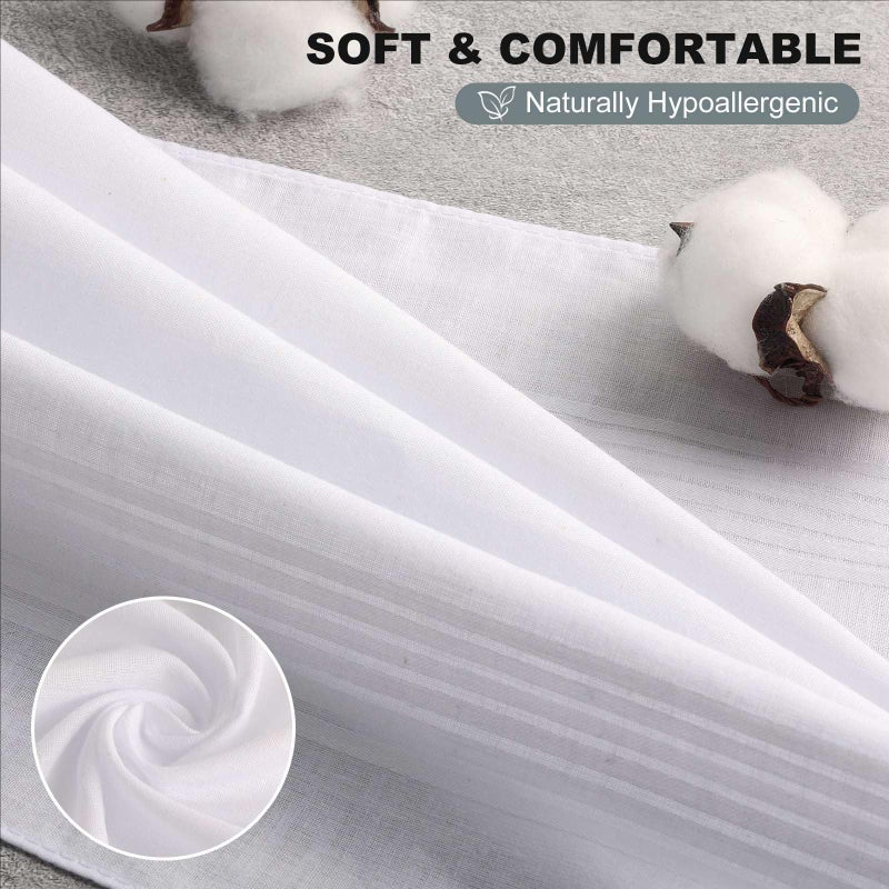 HHHAZ 5 Pack Handkerchiefs for men, 100% Soft Cotton 16x16 Inch Men's Handkerchiefs, White Classic Pocket Hankies - Image 4