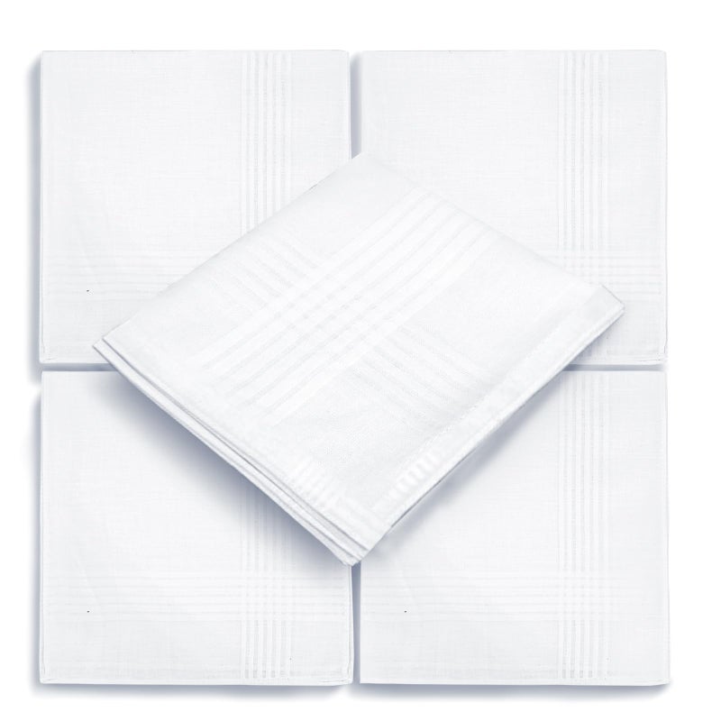 HHHAZ 5 Pack Handkerchiefs for men, 100% Soft Cotton 16x16 Inch Men's Handkerchiefs, White Classic Pocket Hankies - Image 1