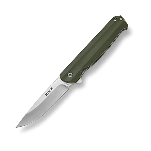 Buck Knives 251 Langford Folding Ball Bearing Flipper Liner Lock Pocket Knife with Removable Clip (Green) - Image 1