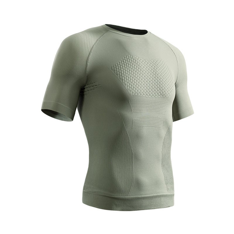 Men's Seamless Sports Short Sleeve Tracksuit Set - Image 1