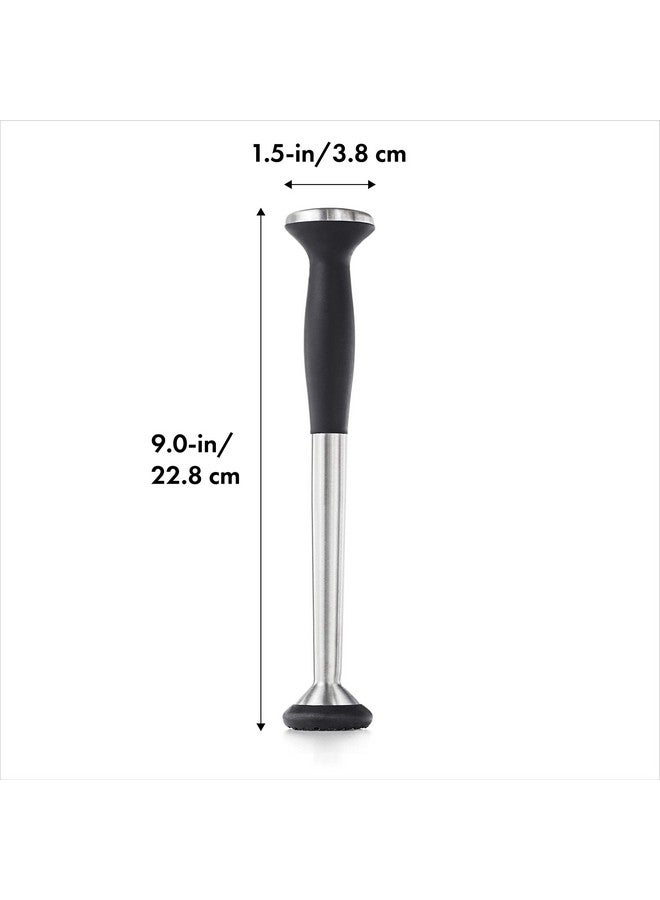 OXO OXO SteeL Muddler with Non-Scratch Nylon Head and Soft Non-Slip Grip, Silver, 9-Inch - Image 2