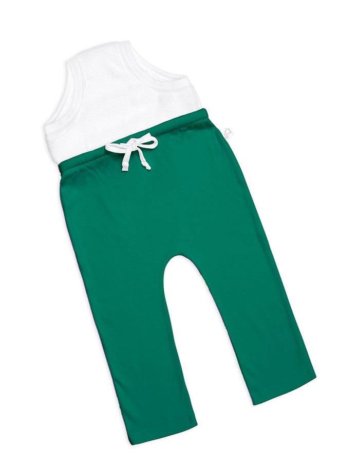 superbottoms Diaper Pants | Cotton Baby Cotton Pants with Attached Padded Underwear | Ideal for Diaper-Free Time, Outings & Potty Training | Unisex Solid Print | 1-2Y | Soft Fit Green - Image 1