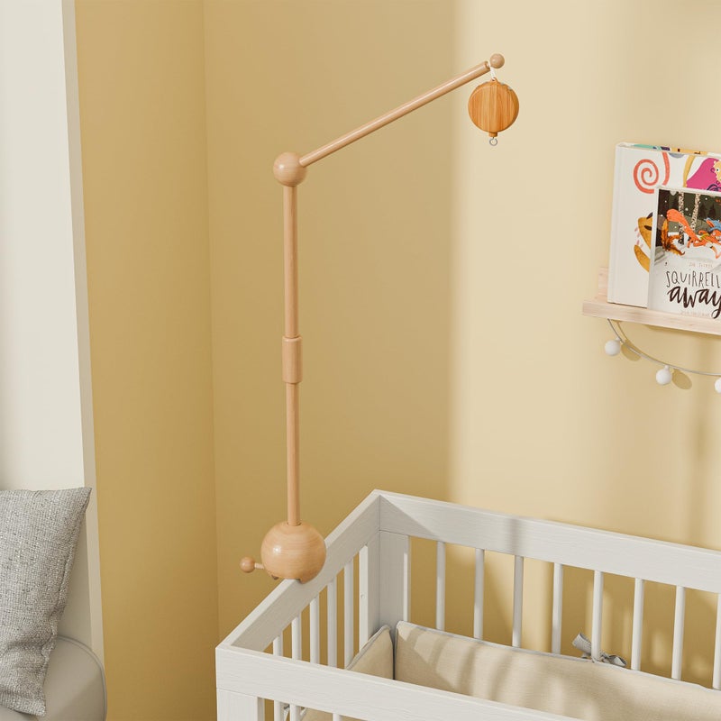 GIJIR Crib Mobile Arm with Music Box,32.5 Inch Crib Mobile Stand,Wooden Mobile Arm for Crib (2 Modes,360Â°Adjustable,100% Beech Wood) Baby Crib Mobile for Boy and Girl - Image 5
