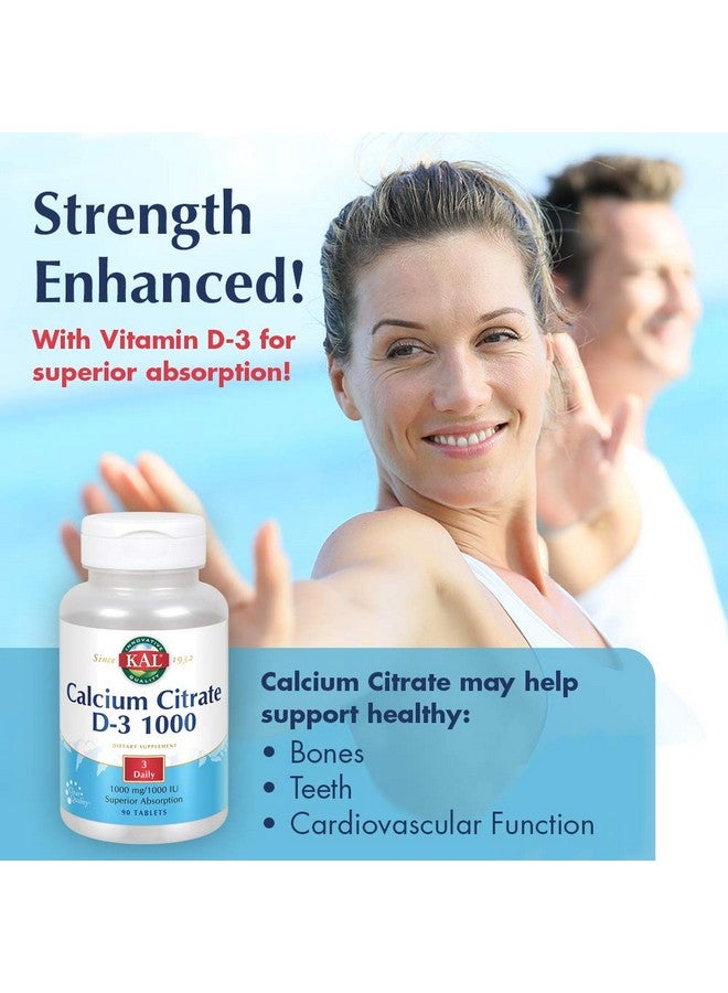 KAL Calcium Citrate With D 1000 Iu Tablets 1000 Mg 90 Count - Image 5