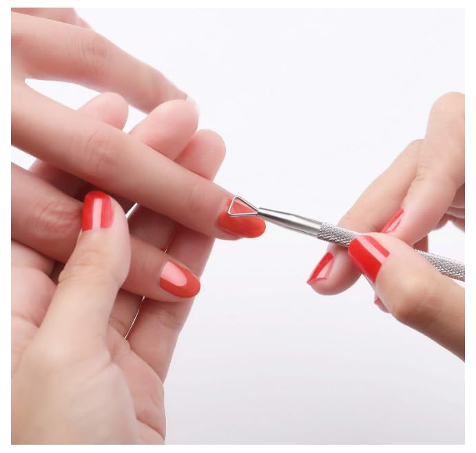 Generic 2PCS Cuticle Pusher and Cutter with Storage Case Professional Cuticle Pusher Nail Polish Remover Stainless Steel Manicure Tool SetDurable Pedicure Manicure Tools for Fingernails Toenails  - Image 2