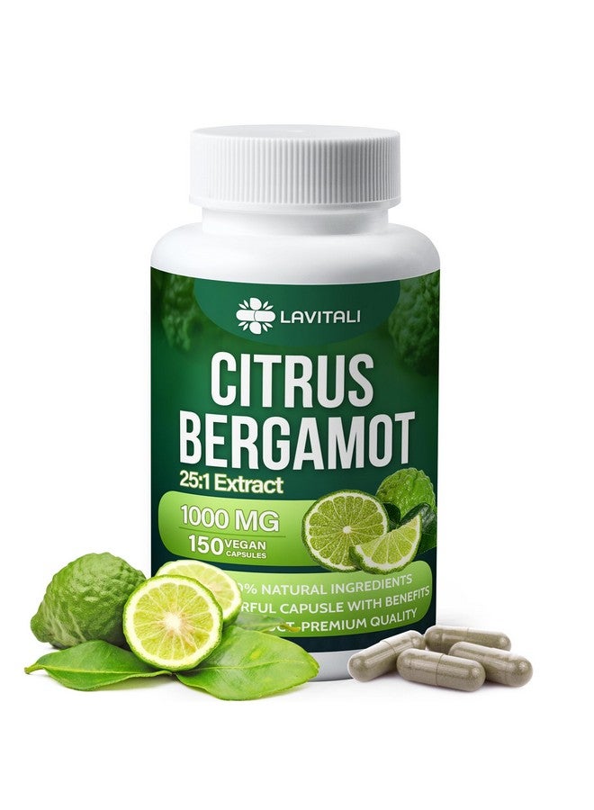 LaVitali 25x Concentrated Citrus Bergamot Extract Capsules, 150 Veggie Capsules, Citrus Bergamot 1000mg Capsules, Non-GMO, Gluten-Free, All Natural, Vegetarian Capsules - Image 1
