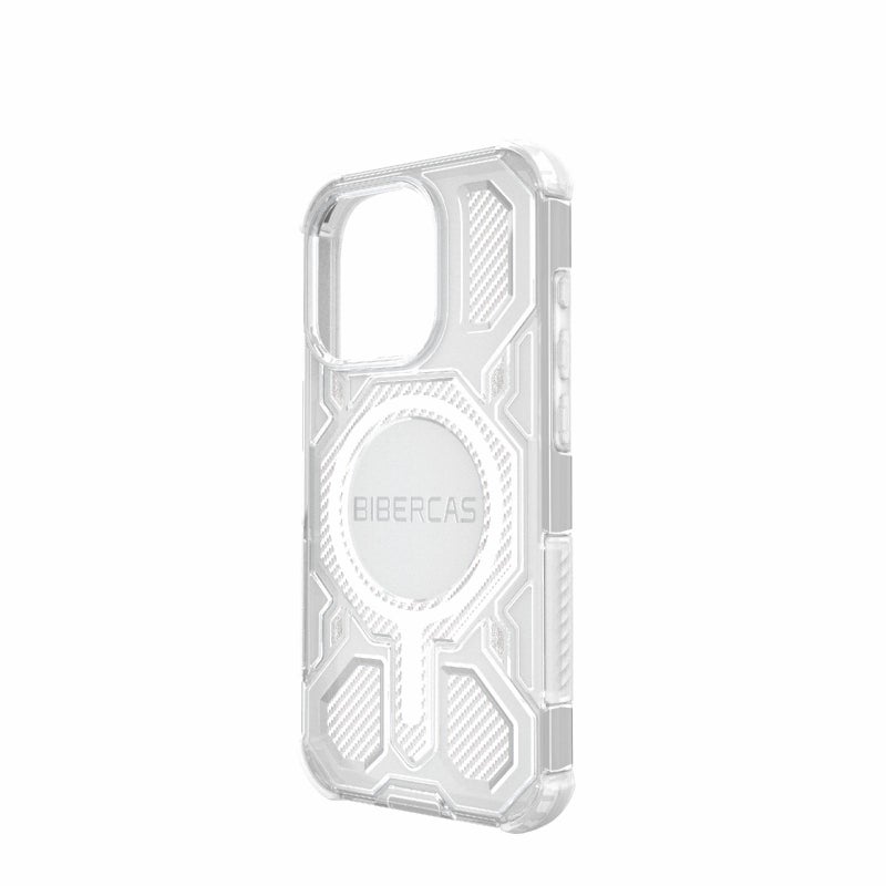 BIBERCAS For Iphone 15 Pro Transparent Color Series Magsafe Air Bag Shockproof Phone Case(White) - Image 3
