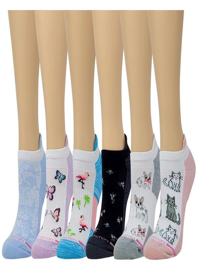 موشون جوارب ضغط قصيرة للكاحل من MOTION Dr للنساء، عبوة من 6 قطع (مقاس 9-11، ألوان متنوعة) - Image 2